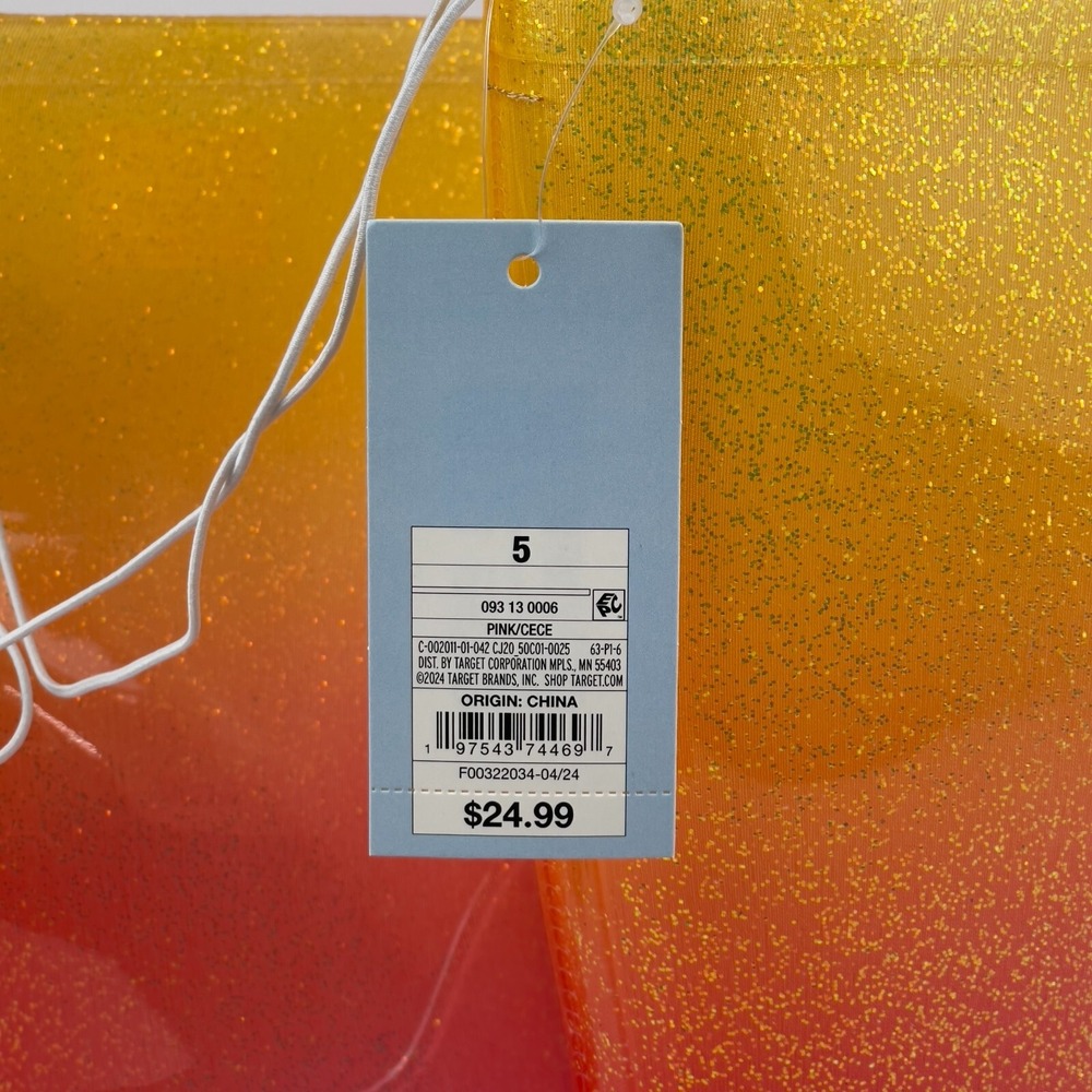 Cat & Jack Cece Rain Boots Kids 5 Pink Waterproof Easy-on Handles Round Toe - Picture 6 of 6